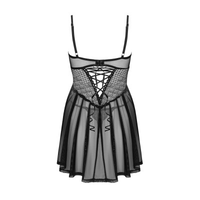 Пеньюар і трусики Obsessive Chemeris babydoll & thong M/L