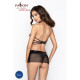 Прозора сорочка з відкритою спиною MARESOL CHEMISE black S/M - Passion, трусики-3