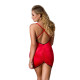 Сорочка приталена з відкритою спиною LENA CHEMISE red 6XL/7XL - Passion, трусики-1