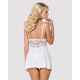 Obsessive 810-BAB-2 babydoll & thong white S/M-1