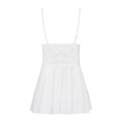 Obsessive 810-BAB-2 babydoll & thong white S/M