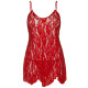 Пеньюар Leg Avenue Rose Lace Flair Chemise Red Plus Size-1