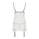 Сорочка прозора з пажами ORIHIME CHEMISE white S/M - Passion, трусики, стрепи-3