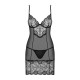 (SALE) Сорочка Obsessive Alluria chemise & thong S/M-2