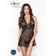 Прозора сорочка приталена TARANEE CHEMISE black XXL/XXXL - Passion, трусики-2