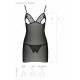 Сорочка з вирізами на грудях + стрінги LOVELIA CHEMISE black L/XL - Passion-6