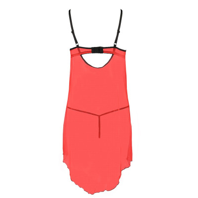 Прозорий пеньюар з відкритими грудьми CHERRY CHEMISE red XXL/XXXL - Passion Exclusive, трусики