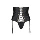 Пояс-корсет з екошкіри CELINE SET black S/M — Passion: шнурівка, знімні пажі для панчіх, стрінги-4