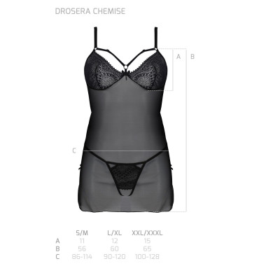 Пеньюар Passion DROSERA BODY black XXL/XXXL - ECO Passion