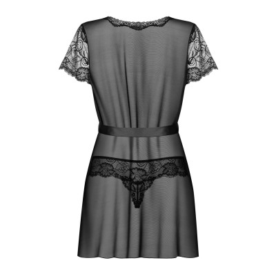 (SALE) Пеньюар Obsessive Alluria peignoir & thong S/M