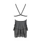 Сорочка Passion DELIENA CHEMISE S/M black, стрінги із заниженою талією-3