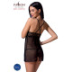 Прозора сорочка приталена QUENTRIS CHEMISE black L/XL - Passion Exclusive, трусики-1