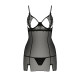 Прозора сорочка приталена QUENTRIS CHEMISE black L/XL - Passion Exclusive, трусики-4