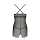 Прозора сорочка приталена QUENTRIS CHEMISE black L/XL - Passion Exclusive, трусики-5