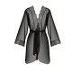 Пеньюар Passion Amberly Peignoir 6XL/7XL black, ажурні декольте та манжети, широкі рукави-2