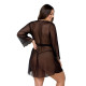 Пеньюар Passion Amberly Peignoir 6XL/7XL black, ажурні декольте та манжети, широкі рукави-1