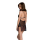 Сорочка Passion DELIENA CHEMISE XXL/XXXL black, стрінги із заниженою талією-1