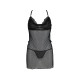 Сорочка Passion DELIENA CHEMISE XXL/XXXL black, стрінги із заниженою талією-2