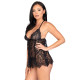 Пеньюар Leg Avenue Floral lace babydoll & string Black M-5