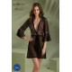 Пеньюар Passion LEAFA PEIGNOIR black S/M - ECO Passion-5