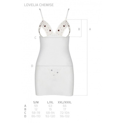 Сорочка з вирізами на грудях + стрінги LOVELIA CHEMISE white S/M - Passion
