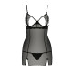 Прозора сорочка приталена QUENTRIS CHEMISE black XXL/XXXL - Passion Exclusive, трусики-4