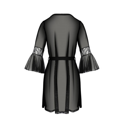 Пеньюар Passion LEAFA PEIGNOIR black XXL/XXXL - ECO Passion