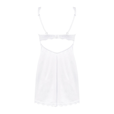 (SALE) Сорочка Obsessive Amor Blanco underwire chemise & thong white L/XL