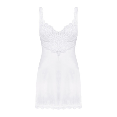 (SALE) Сорочка Obsessive Amor Blanco underwire chemise & thong white L/XL