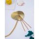 Пестис-сердечка з пензликами та чокером JSY Nipple Sticker RT236114 Golden-2