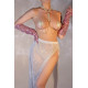 Пестис-сердечка з пензликами та чокером JSY Nipple Sticker AC8016 Gold-2