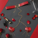 Пестис-сердечка з пензликами та чокером JSY Nipple Sticker RT236114 Red
