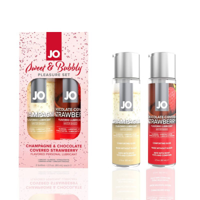 Набір лубрикантів System JO Sweet&Bubbly — Champagne & Chocolate Covered Strawberry (2×60 мл)