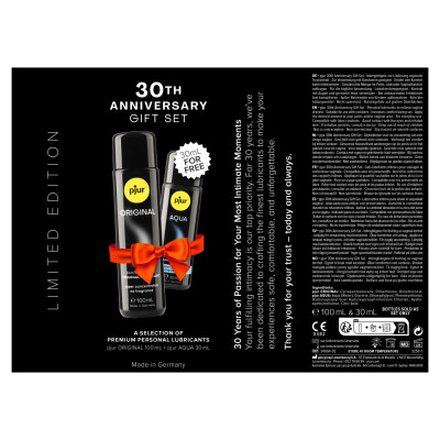 Ювілейний набір лубрикантів pjur 30th Anniversary Gift Set: Original 100 мл та Aqua 30 мл Ювілейний набір лубрикантів pjur 30th Anniversary Gift Set: Original 100 мл та Aqua 30 мл