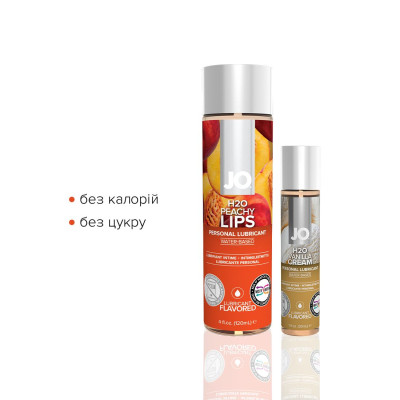 Комплект смакових лубрикантів System JO GWP — Peaches & Cream — Peachy Lips 120 мл & H2O Vanilla 30 Комплект смакових лубрикантів System JO GWP — Peaches & Cream — Peachy Lips 120 мл & H2O Vanilla 30