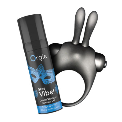 Набір Orgie Vibe Bunny: рідкий вібратор та ерекційне віброкільце