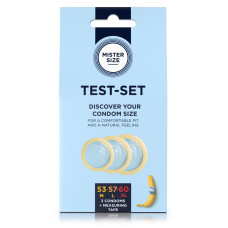 Презервативи Mister Size TEST-SET 53-57-60 з тейпом для виміру