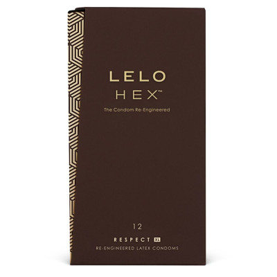 Презервативи LELO HEX Condoms Respect XL 12 Pack, тонкі та суперміцні, збільшений розмір
