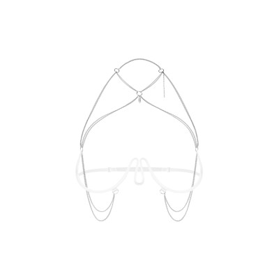 Прикраса на тіло Obsessive Lustique White harness bra S/M/L