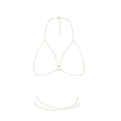 Ланцюжок портупея Bijoux Indiscrets Magnifique Bra Chain - Gold, прикраса на тіло