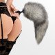 Силіконова анальна пробка з хвостом із натурального хутра Art of Sex size M Artctic fox-2