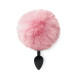 Силіконова анальна пробка М Art of Sex - Silicone Bunny Tails Butt plug, колір Рожевий, діаметр 3,5-1