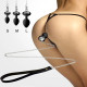 Силіконова анальна пробка Art of Sex Metal Anal Plug with Leash size S з повідцем Black-2