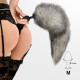Силіконова анальна пробка з хвостом із натурального хутра Art of Sex size M Artctic fox-3