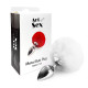 Металевий анальний затор М Art of Sex - Metal Butt plug Rabbit Tail, Білий-2