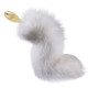 Металева анальна пробка Лисячий хвіст LOCKINK SEVANDA White Fox-Tail Anal Pear-shape Plug-4
