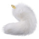 Металева анальна пробка Лисячий хвіст LOCKINK SEVANDA White Fox-Tail Anal Pear-shape Plug-3