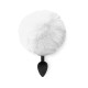 Силіконова анальна пробка М Art of Sex - Silicone Bunny Tails Butt plug, колір Білий, діаметр 3,5 см-1