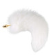 Металева анальна пробка Лисячий хвіст LOCKINK SEVANDA White Fox-Tail Anal Rose-shape Plug-1
