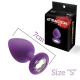 Анальна пробка з кристалом MAI Attraction Toys №47 Purple, довжина 7см, діаметр 2,8 см-1